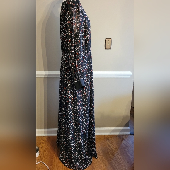 ModCloth Plus Size Floral Black Maxi Dress Red Print Size 18 - Picture 2 of 5